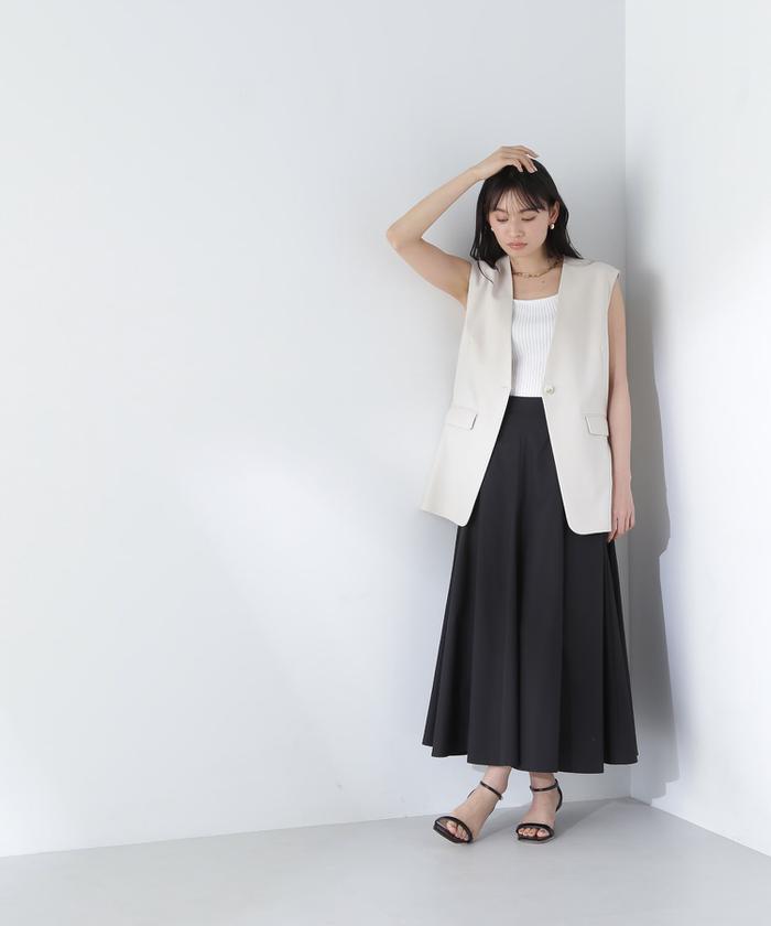 NATURAL BEAUTY BASIC」 フレアスカート MEDIUM グレー レディース