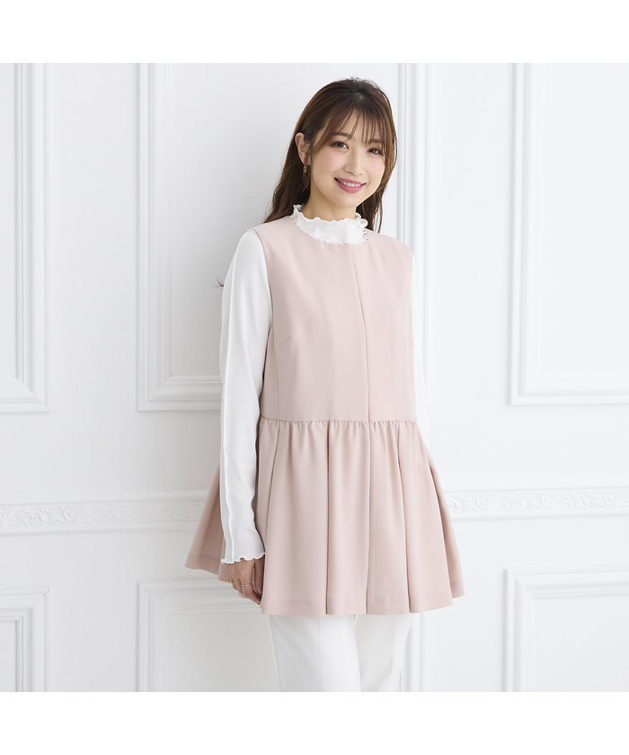 セール 50%OFF】【セットアップ対応】ペプラムジレ(505899699