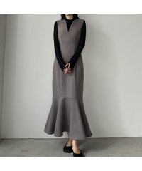 Louere/ルエレ Louere Louere 深Vネックツイードマーメイドジャンパースカート/505900986
