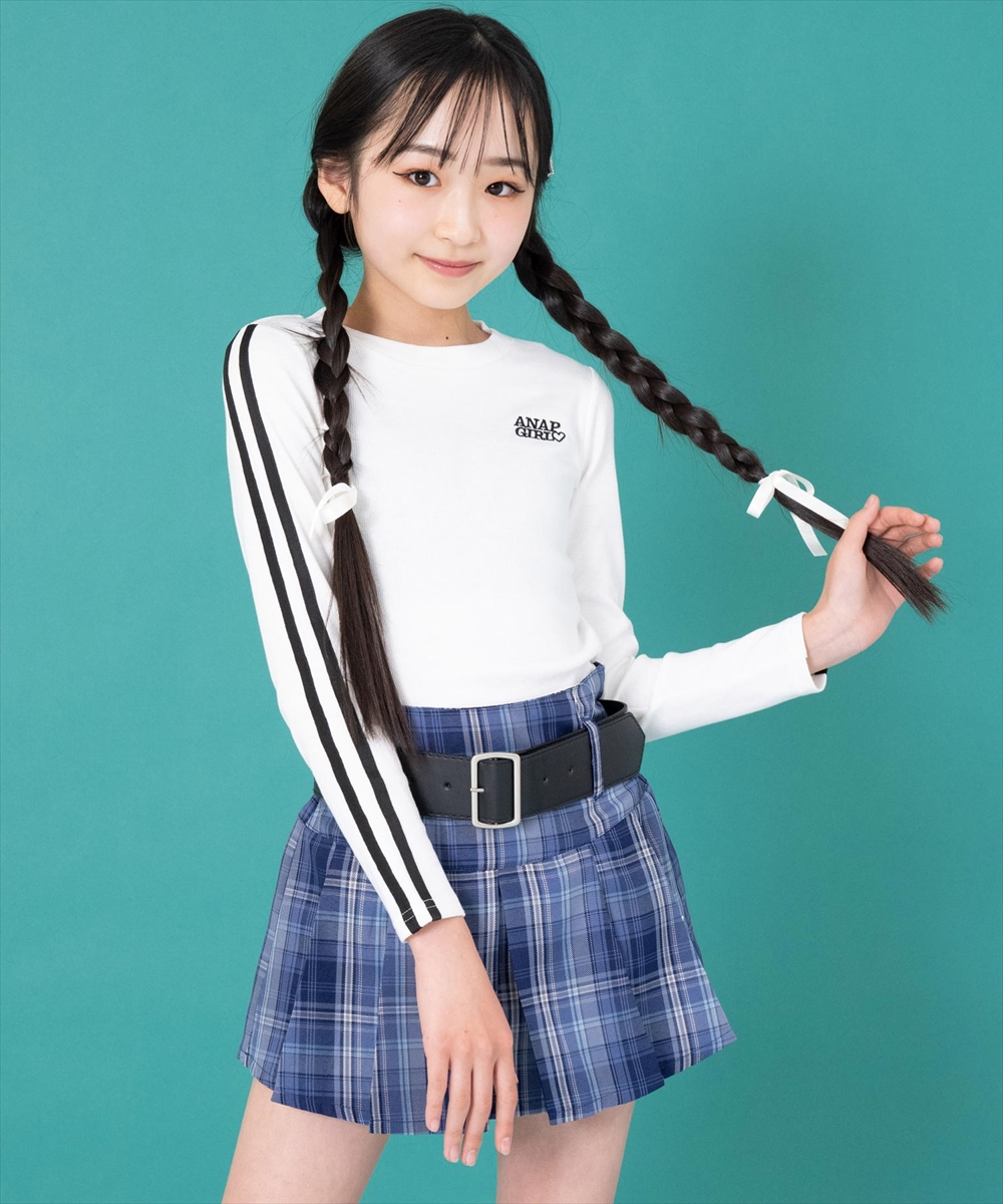 袖 ライン 入り リブ トップス(505901144) | アナップガール(ANAP GiRL