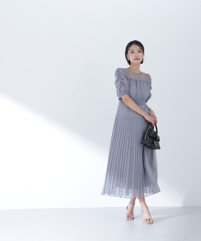 セール 50%OFF】シアードットプリーツワンピース(505899096