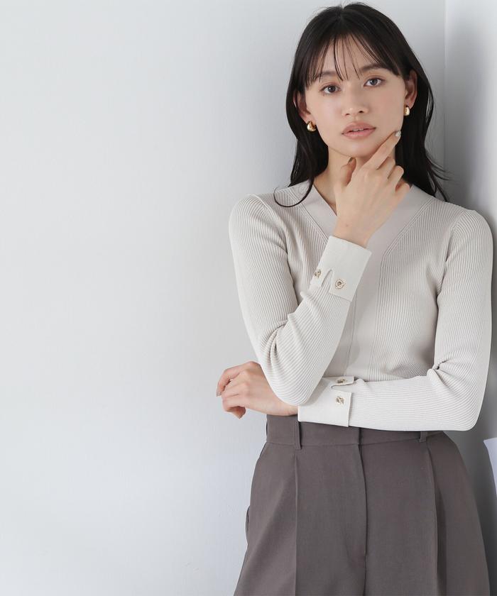 セール 60%OFF】Vネックハトメスリーブニット(505899105