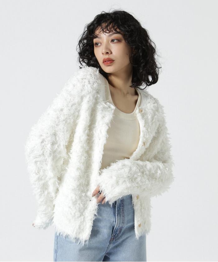 MUNICH - 新品　Munich ミューニック　フリンジヤーンニット2wayカーディガン Munich｜フリンジヤーンニット2wayカーディガン | Rakuten