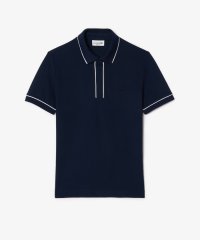 LACOSTE Mens/オーガニックコットン ストレッチ鹿の子 配色パイピング比翼ポロシャツ/505901634