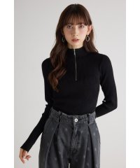 rienda/ウォッシャブルハーフZIP 2way Knit TOP/505901814