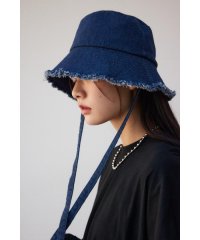 AZUL by moussy/ストラップ付きフリンジデニムバケットハット/505901821