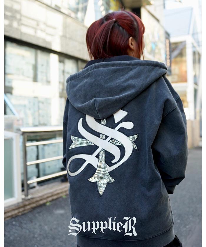 SUPPLIER/サプライヤー/STUDS CROSS ZIP HOODIE SILVER(505901968) | エルエイチピー(LHP) - d  fashion