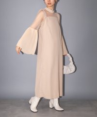 MAISON BREEZE/メゾンブリーズ MAISON BREEZE 【MAISON BREEZE reveur】プリーツフレアースリーブ ワンピース スタンドカラー シアースリーブ サ/505857800