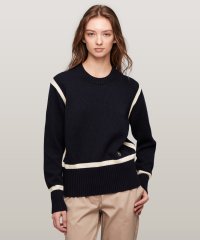 TOMMY HILFIGER/コントラストストライプクルーネックセーター/505894387