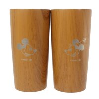 cinemacollection/シネマコレクション cinemacollection ミッキー＆ミニー 保温保冷コップ WD 木目真空タンブラーセット440ml ミディアムブラウン ディズニー/505900849