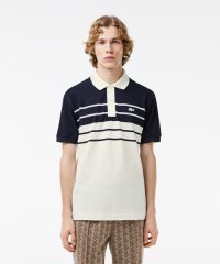 LACOSTE Mens/モノトーンパネルボーダーポロシャツ/505902242