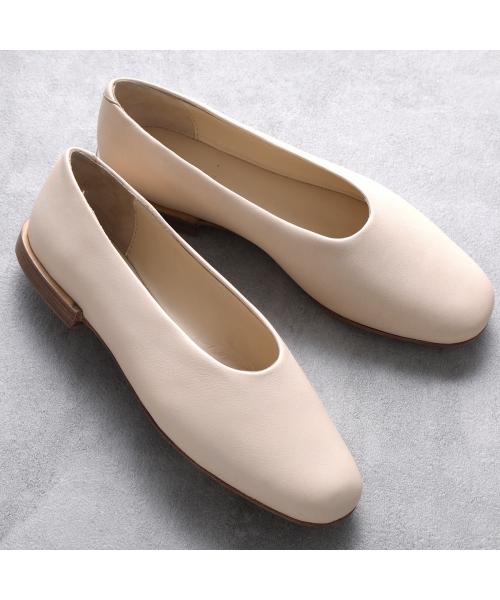 Dries Van Noten★レザーフラットシューズ バレエシェイプ ロゴ Women's Shoes | Dries Van Noten