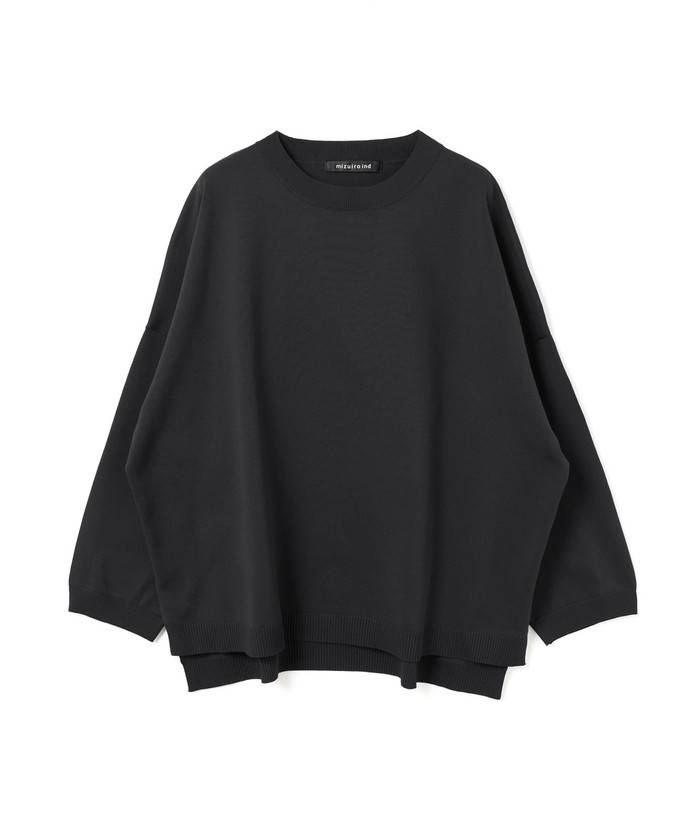 24AW mizuiro ind クルーネック ワイドニットプルオーバー セール】mizuiro ind クルーネックワイドニットプルオーバー