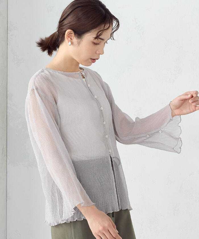 クーポン】【セール 40%OFF】【セットアイテム】シアーブラウス