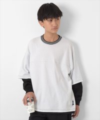 GLAZOS/USAコットン・バイカラー袖レイヤードビッグ長袖Tシャツ/505898361