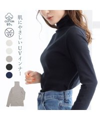 PINK PINK PINK/ピンクピンクピンク PINK PINK PINK 長袖 コットンガーゼベア天 UVカット ボトルネックインナー/505908085