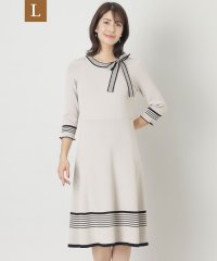 TO BE CHIC(L SIZE)/【L】レーヨンナイロン ボーダーワンピース/505894457