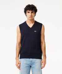 LACOSTE Mens/オーガニックコットン ケーブルニットVネックベスト/505909790