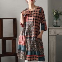 Sawa a la mode/レディース 大人 上品 スタイリングに彩りを加えるネイティブ柄ワンピース/505910314