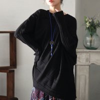 Sawa a la mode/サワアラモード Sawa a la mode スタイリッシュに体型カバーする変形ドルマンニット/505910322