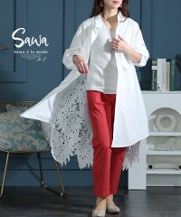 Sawa a la mode/レディース 大人 上品 リーフを着流すモンステラレース切替ブラウス/505910987