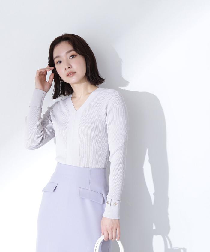 セール 60%OFF】Vネックハトメスリーブニット(505899105