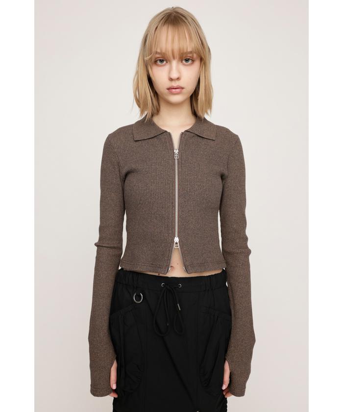 【完売品】新品未使用 SLY FRONT ZIP FRILL トップス　パーカー sly FRONT ZIP FRILL トップス（FRONT ZIP FRILL トップス