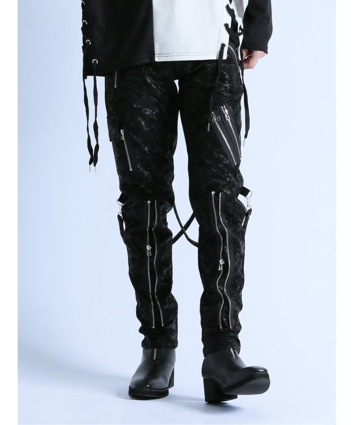 18ss 99%IS ボンテージ パンツ ジッパー オシャレ 善き デザイン