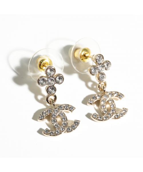 CHANEL シャネル ピアス 3連クリアラインストーンココマーク 国内在庫無し シャネル CHANEL CHANEL ピアス ABE100 Y02003 ラインストーン