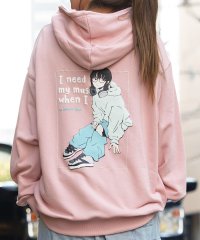 1111clothing/◆ガールイラスト プルパーカー◆ オーバーサイズ パーカー メンズ ビッグシルエット パーカ レディース スウェットパーカー エモい イラスト バックプリント /505913898