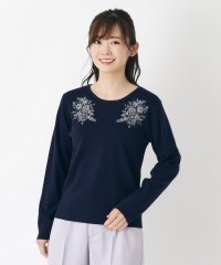  LAURA ASHLEY/【洗える/Lサイズあり／刺繍】ミルソープ柄 プルオーバーニット/505913983