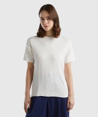 BENETTON (women)/コットンモダール無地クルーネック半袖ニットセーター/505895390