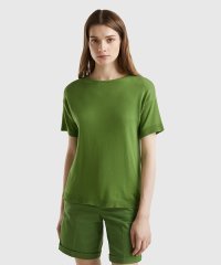 BENETTON (women)/コットンモダール無地クルーネック半袖ニットセーター/505895390