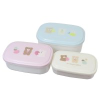 cinemacollection/ほっこりモコモカ お弁当箱 抗菌3P入れ子ランチBOX 長方形 新入学 クーリア 480ml 300ml 180ml 新学期準備 ランチ雑貨 グッズ /505912988