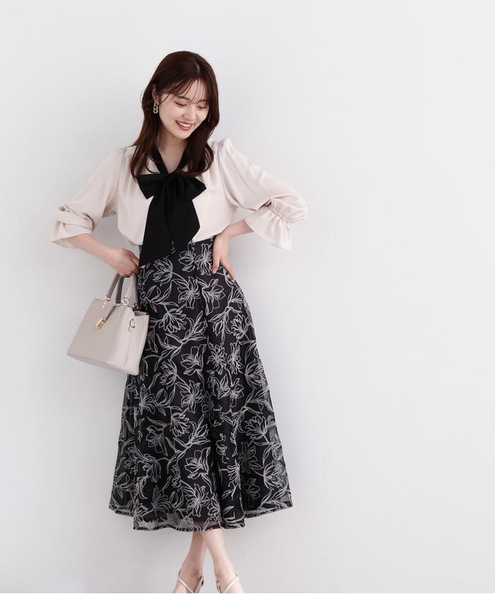 セール 50%OFF】フラワーオーガン刺繍スカート(505914575 セール 50%OFF】フラワーオーガン刺繍スカート(505914575