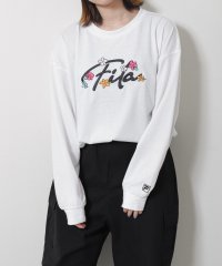 ZIP FIVE/筆記体刺繍＆韓国風＆花刺繍ロゴ長袖Tシャツ/505914940