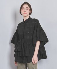 UNITED ARROWS/イレギュラー シャーリング 六分袖 ブラウス  チェック/505915168