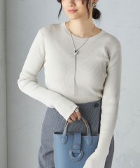 SHIPS WOMEN/〈手洗い可能〉綿 ナイロン 袖 フレア クルーネック リブ ニット 24SS ◇/505915562