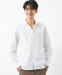 green label relaxing/【WEB限定】JUSTFIT コットン 麻 ワイド カラー 長袖 シャツ/505916014