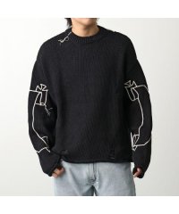 askyurself/ASKYURSELF ニット REPAIRED BANNED KNIT コットン/505916505