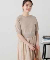 N Natural Beauty Basic/シアースカートニットドッキングワンピース/505896679