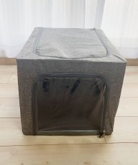 shoppinggo/ショッピングゴー shoppinggo 収納ボックス 折りたたみ 蓋付き ファスナー付 大容量 透明窓 49L 取っ手付き PVC 折り畳み収納ボックス/505917143