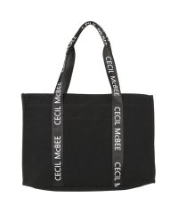 CECIL McBEE/セシルマクビー CECIL McBEE バッグ トートバッグ レディース Lサイズ ファスナー付き ロゴタイプ TOTE BAG ブラック ホワイト 黒 白 C/505918319