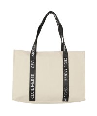 CECIL McBEE/セシルマクビー CECIL McBEE バッグ トートバッグ レディース Lサイズ ファスナー付き ロゴタイプ TOTE BAG ブラック ホワイト 黒 白 C/505918319