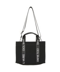 CECIL McBEE/セシルマクビー CECIL McBEE バッグ トートバッグ レディース Mサイズ ファスナー付き ロゴタイプ TOTE BAG ブラック ホワイト 黒 白 C/505918320