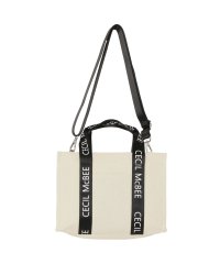 CECIL McBEE/セシルマクビー CECIL McBEE バッグ トートバッグ レディース Mサイズ ファスナー付き ロゴタイプ TOTE BAG ブラック ホワイト 黒 白 C/505918320