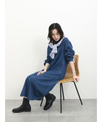 Samansa Mos2 blue/【ECO DENIM】シャツワンピース/505918467