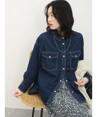 Samansa Mos2 blue/《雑誌掲載》【ECO DENIM】シャツ/505919837