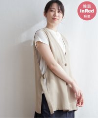 ikka/【雑誌InRed6月号掲載】ノーカラーサイドスリットジレ/505777083