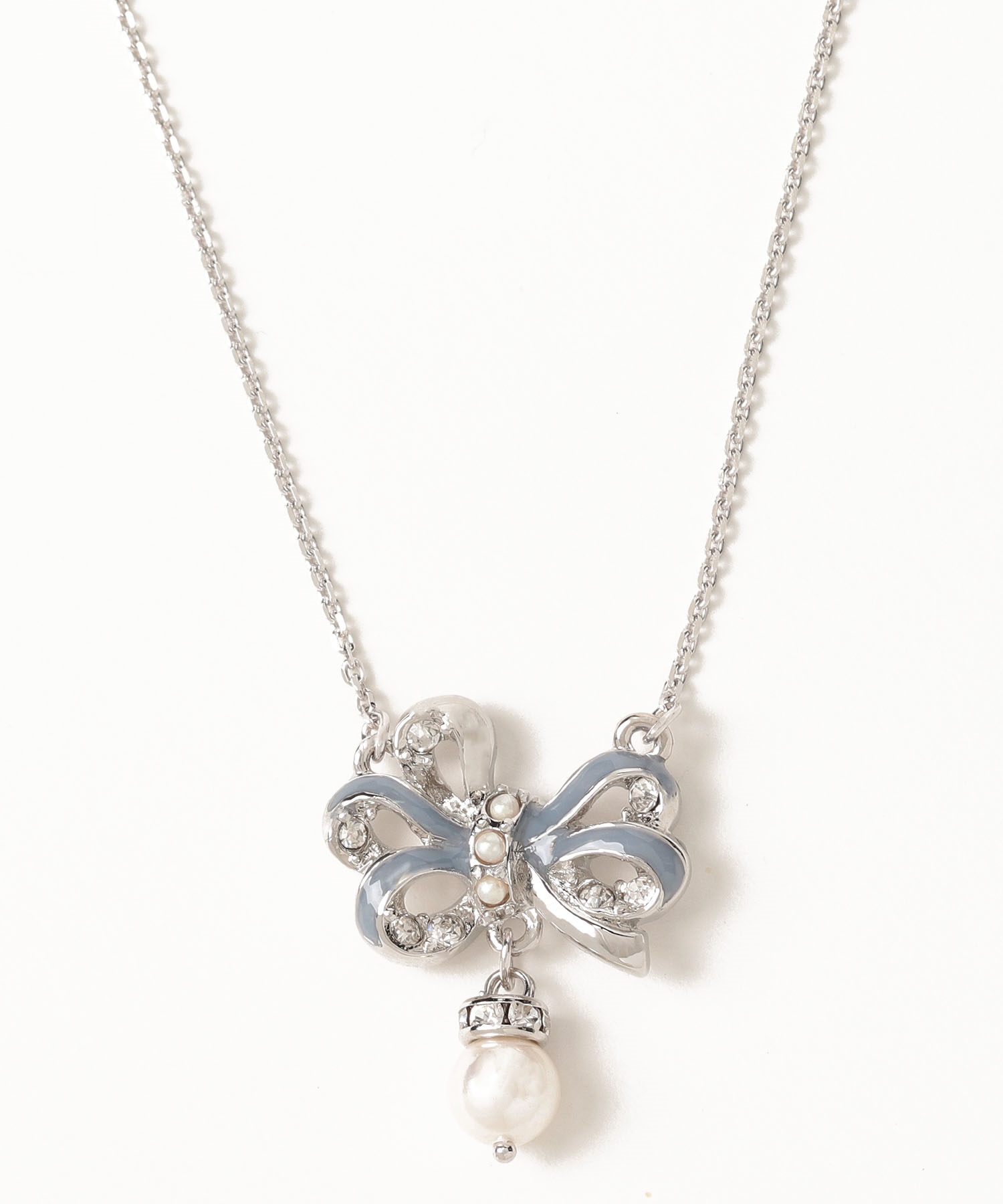 ランバン LANVIN パールネックレス リボン ヴィンテージ風